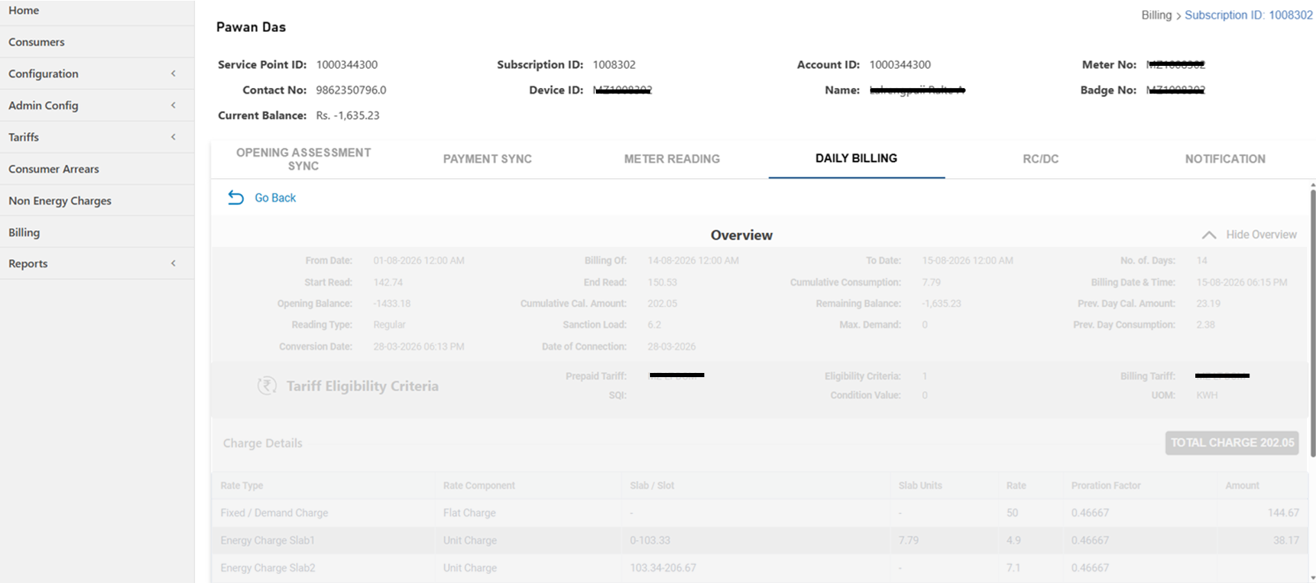 DxBilling™ Consumer Billing Dashboard